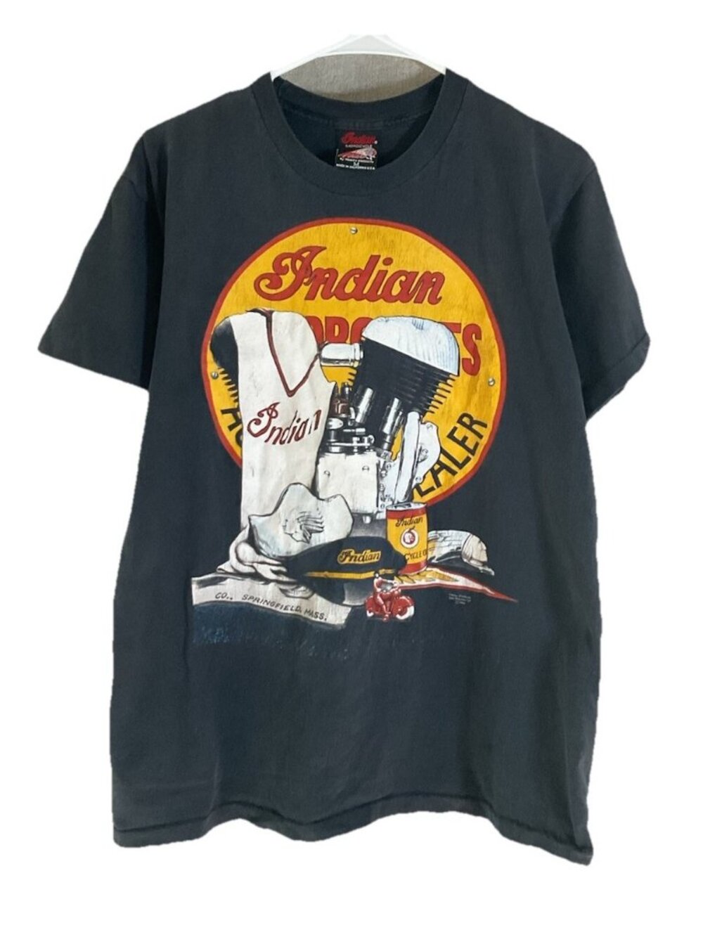 Indian Motorcycle Rare Vintage Single Stich T-Shirt Motorblock Grail Size Medium